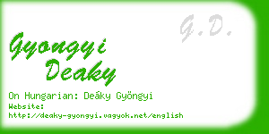 gyongyi deaky business card
